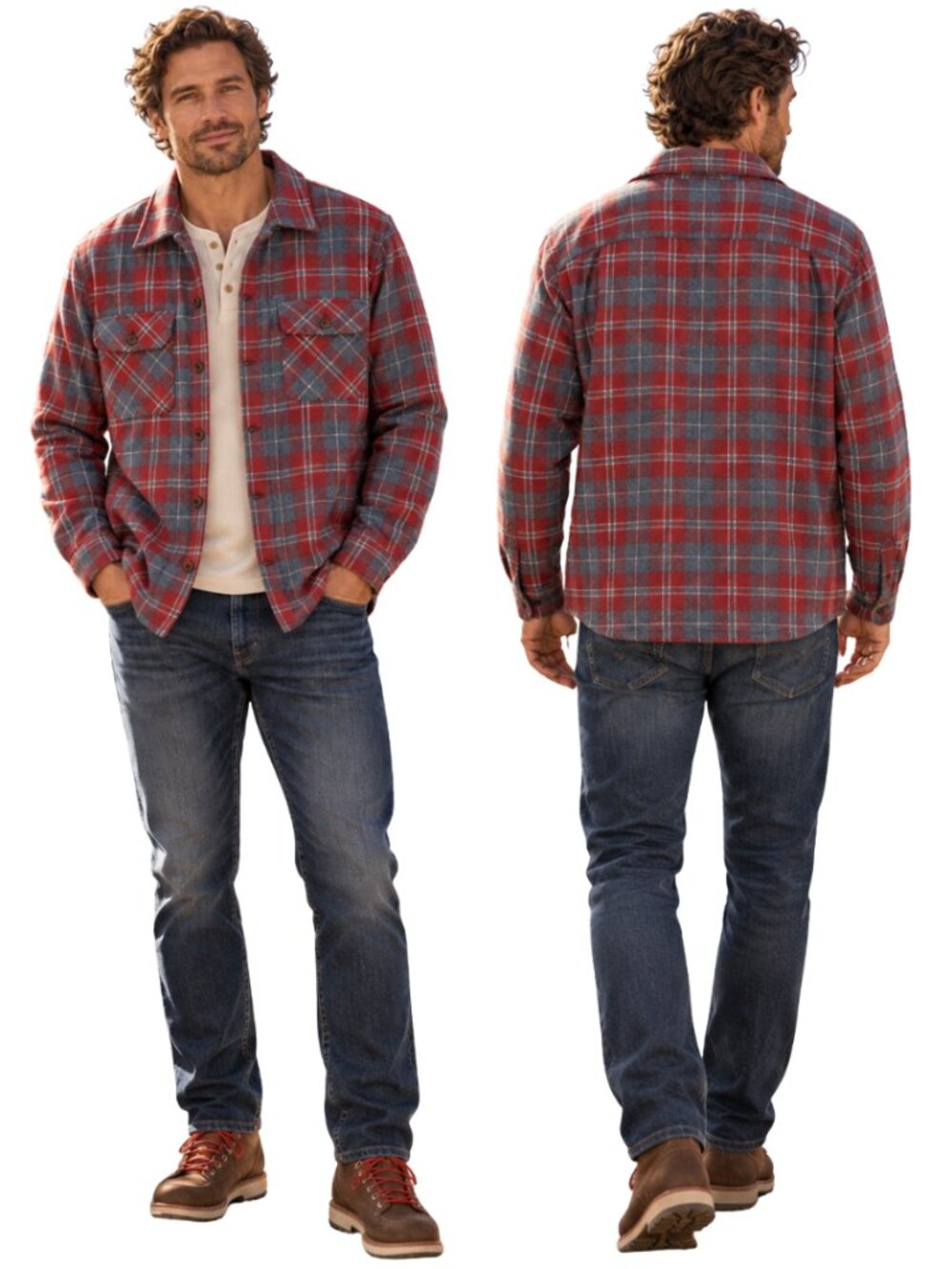 Rails Nielsen Plaid Shirt Jacket Shacket Mens XL Redwood Glen Preppy Heavyweight